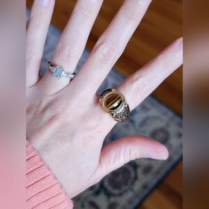 18k gold plated Tigers Eye Ring
